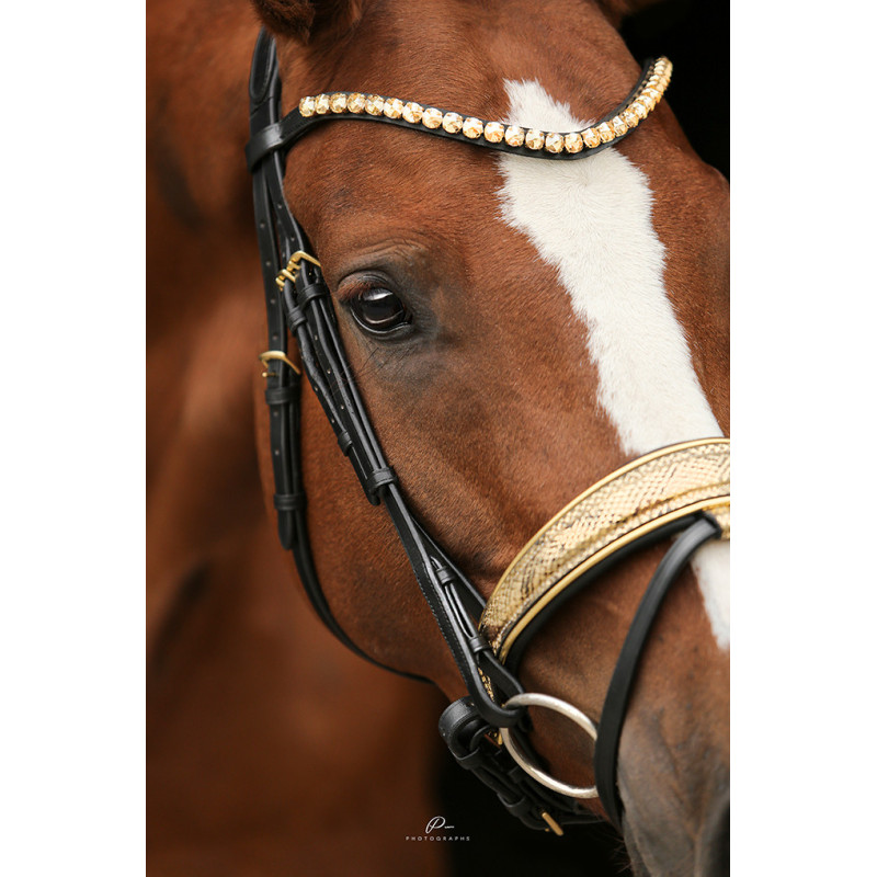 Anatomische Trense mit Schlangenleder Optik