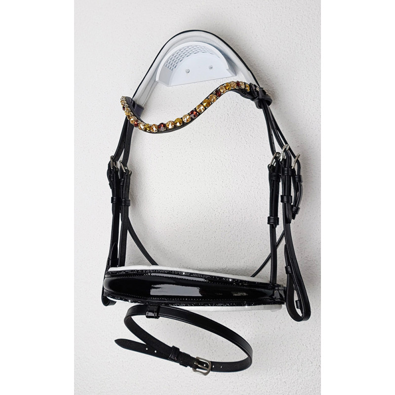 Anatomische Trense Las Vegas - weiß und mit Lack