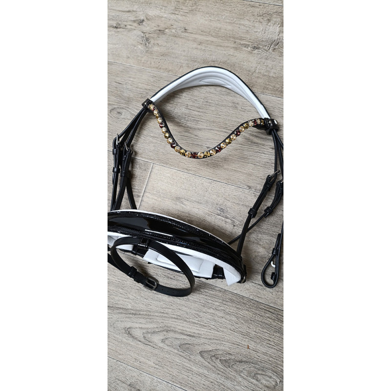 Anatomische Trense Las Vegas - weiß und mit Lack